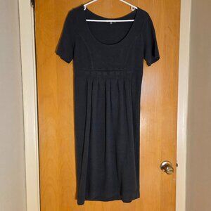 James Perse Jersey Knit Short Sleeve Dress Size Med 2 Empire Waist Gray Corpcore